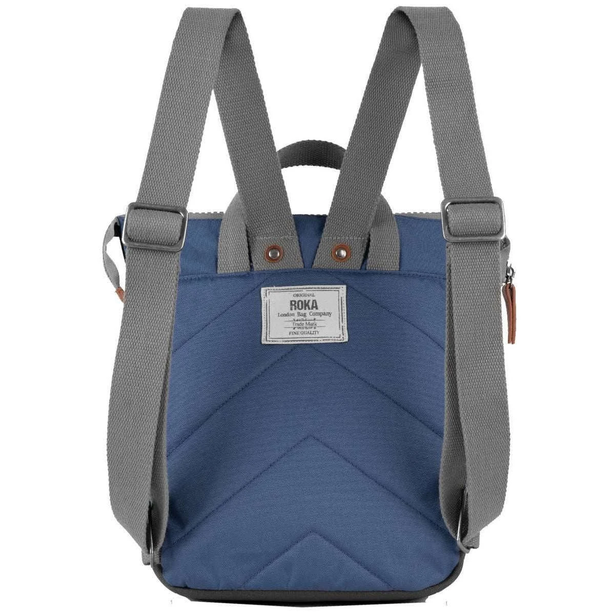 Roka Bantry B Small Sustainable Canvas Backpack - Burnt Blue - Image 2
