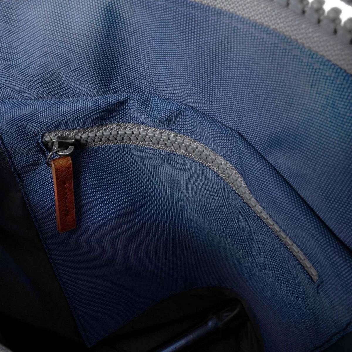 Roka Bantry B Small Sustainable Canvas Backpack - Burnt Blue - Image 3