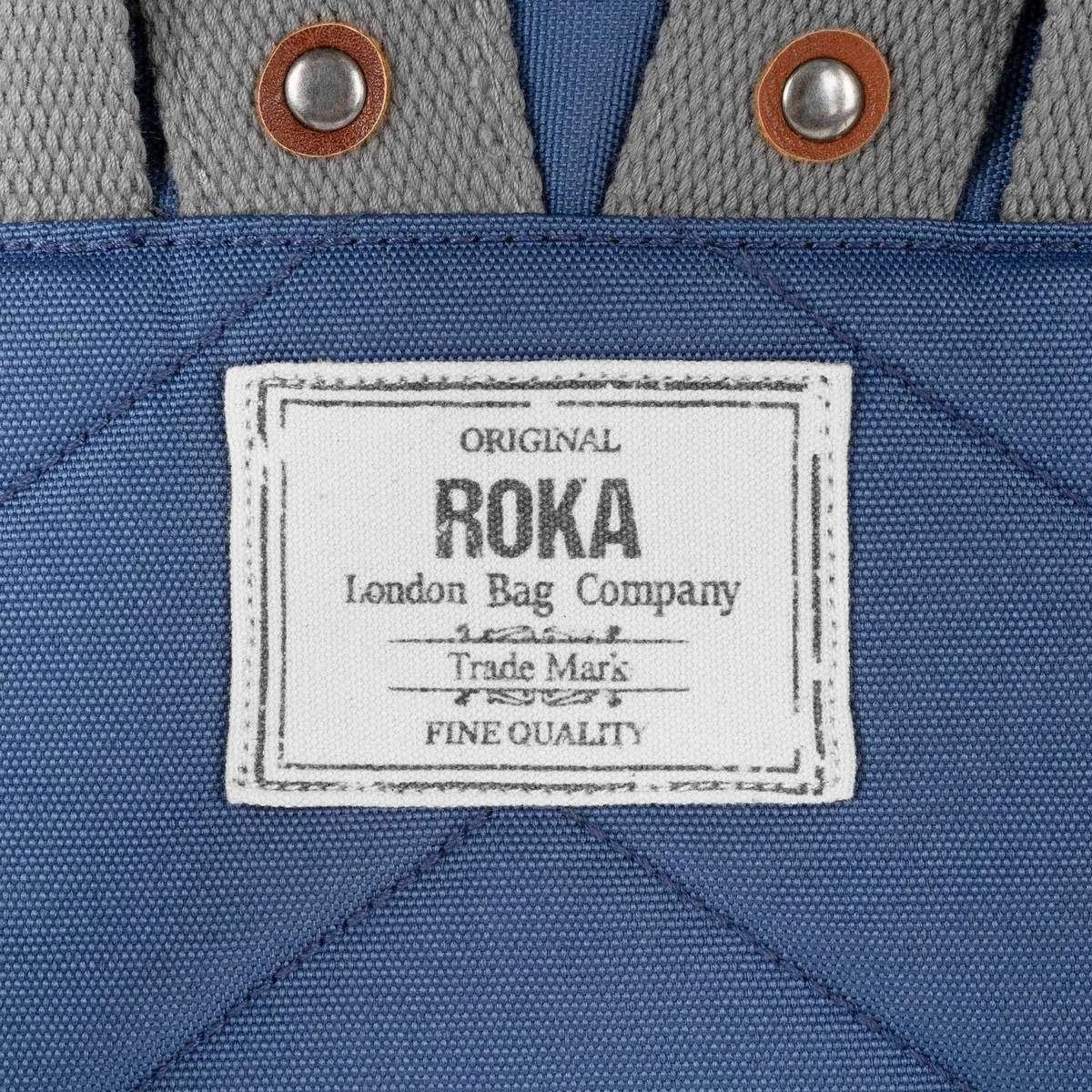 Roka Bantry B Small Sustainable Canvas Backpack - Burnt Blue - Image 5