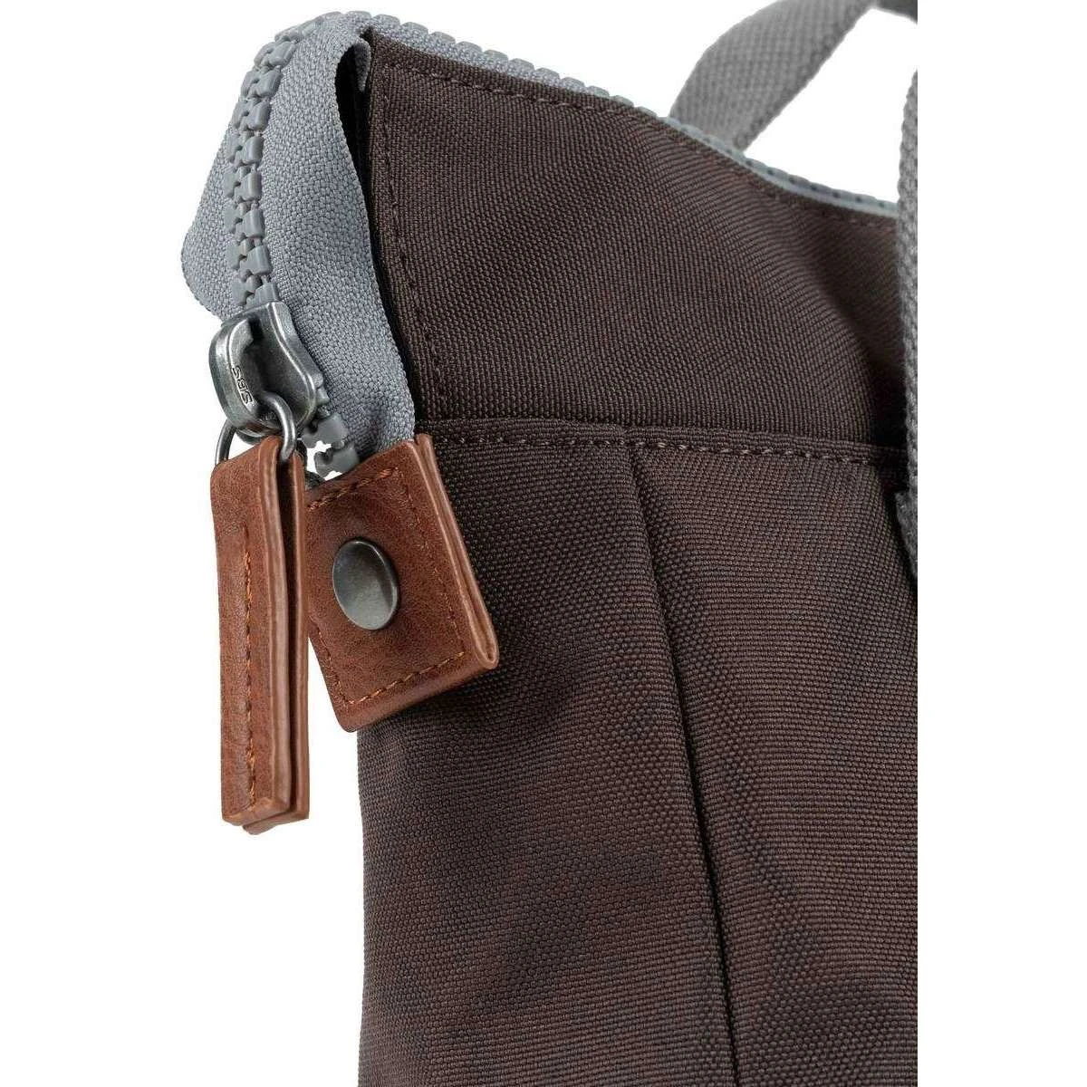 Roka Bantry B Small Sustainable Canvas Flannel Backpack - Dark Chocolate Brown - Image 7