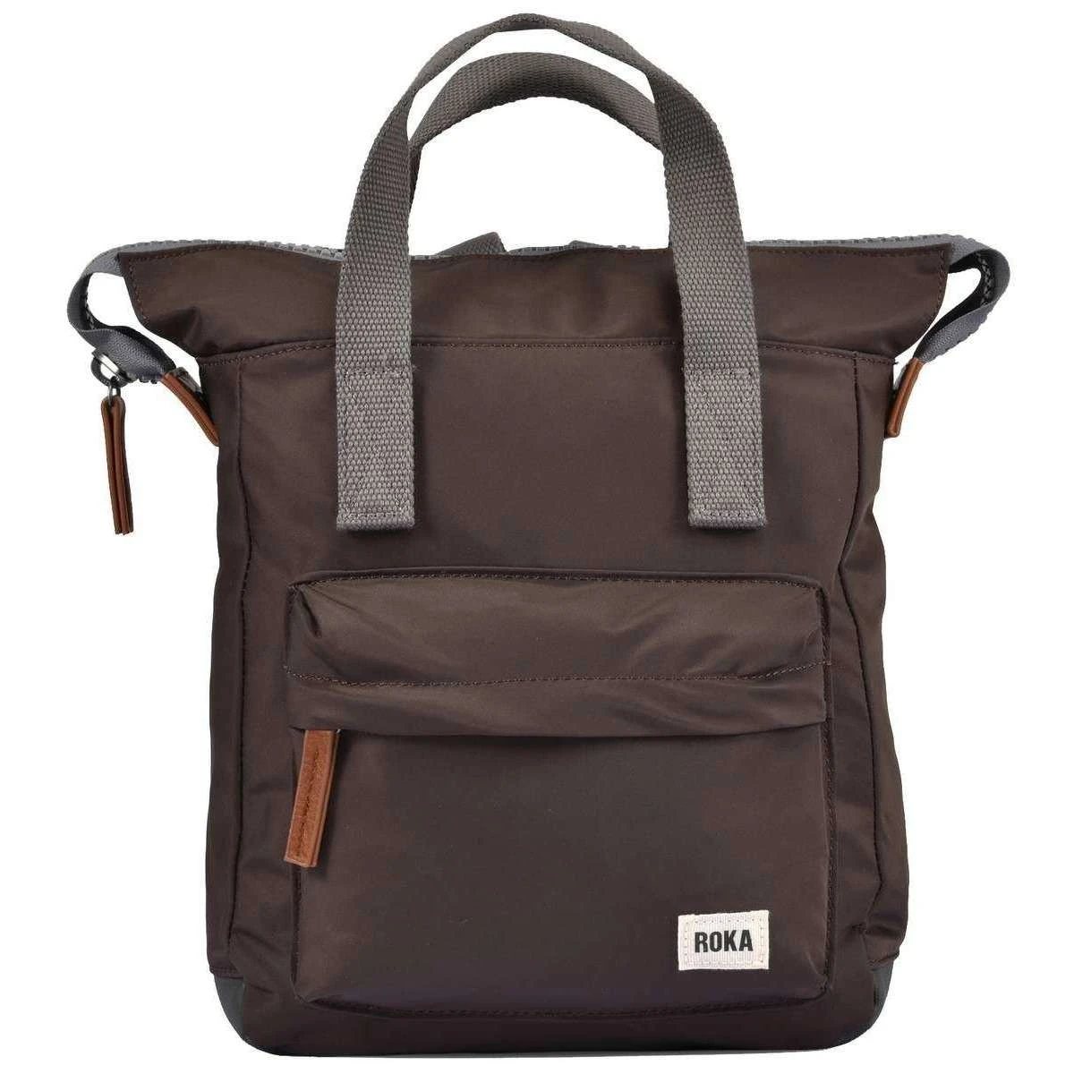 Roka Bantry B Small Sustainable Nylon Backpack - Dark Chocolate