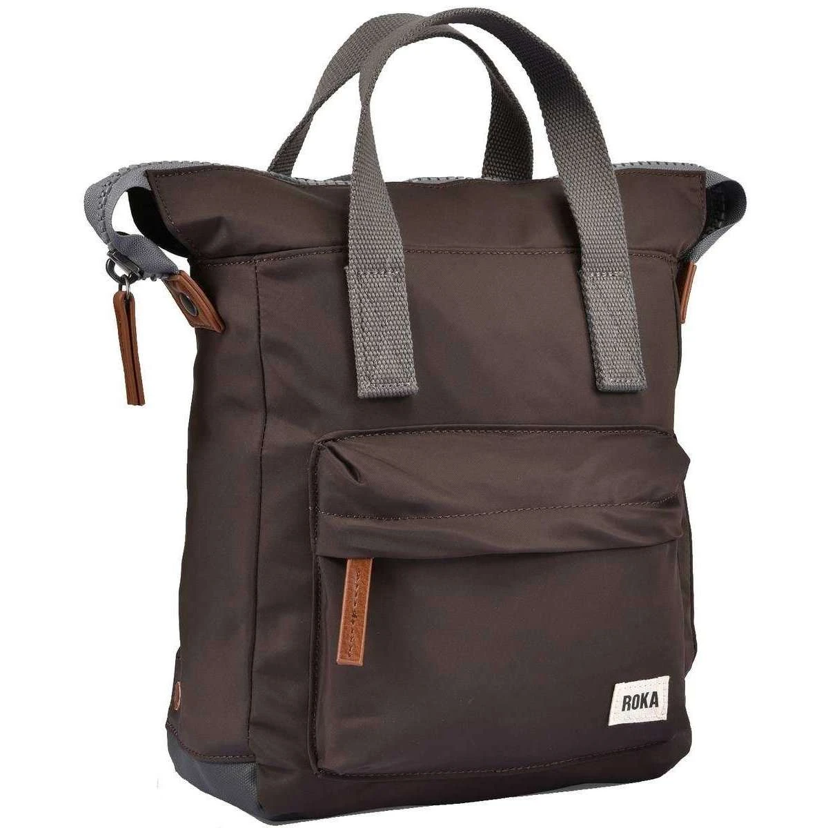 Roka Bantry B Small Sustainable Nylon Backpack - Dark Chocolate - Image 4