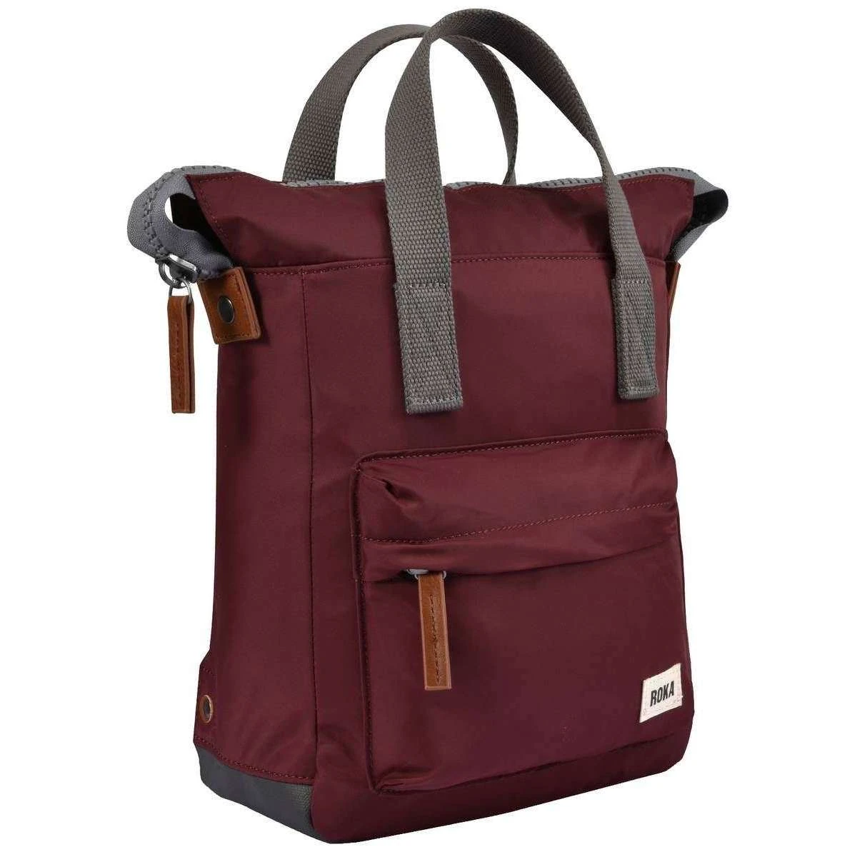 Roka Bantry B Small Sustainable Nylon Backpack - Port Red - Image 4