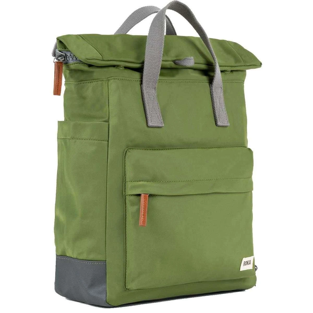 Roka Bayswater B Medium Sustainable Nylon Backpack - Avocado Green - Image 4