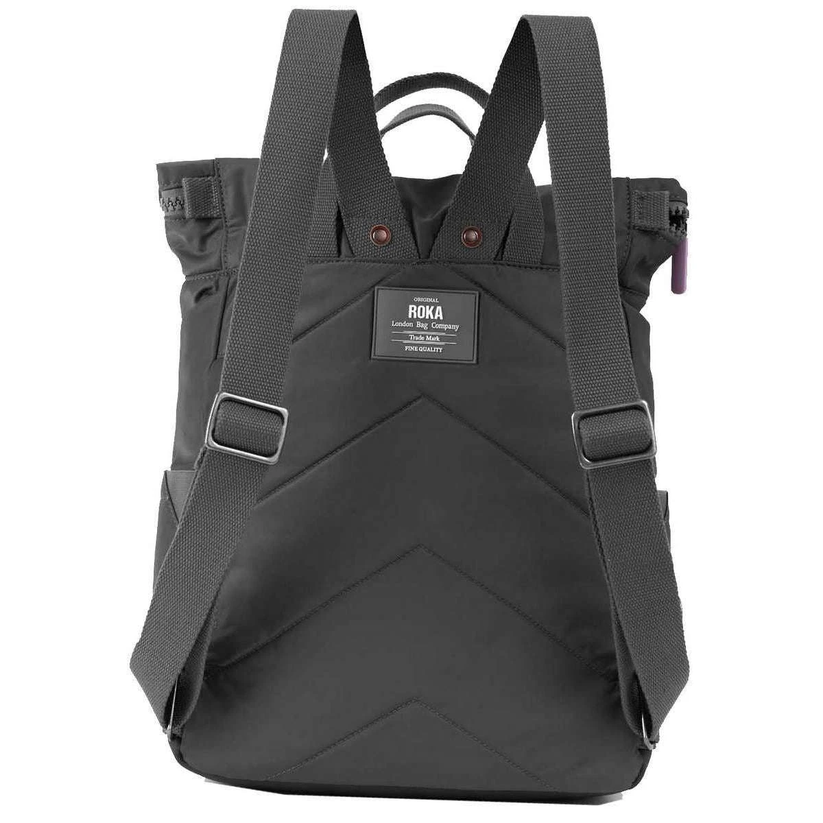 Roka Camden A Medium Sustainable Nylon Backpack - Martini Grey - Image 2