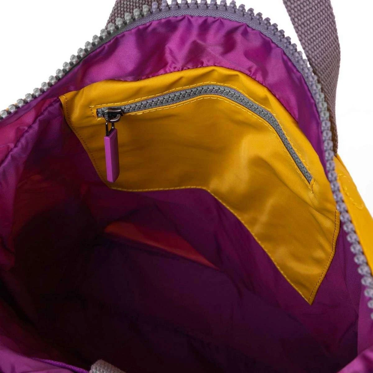 Roka Camden A Medium Sustainable Nylon Backpack - Pina Colada Yellow - Image 3