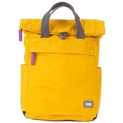 Roka Camden A Small Sustainable Nylon Backpack - Pina Colada Yellow