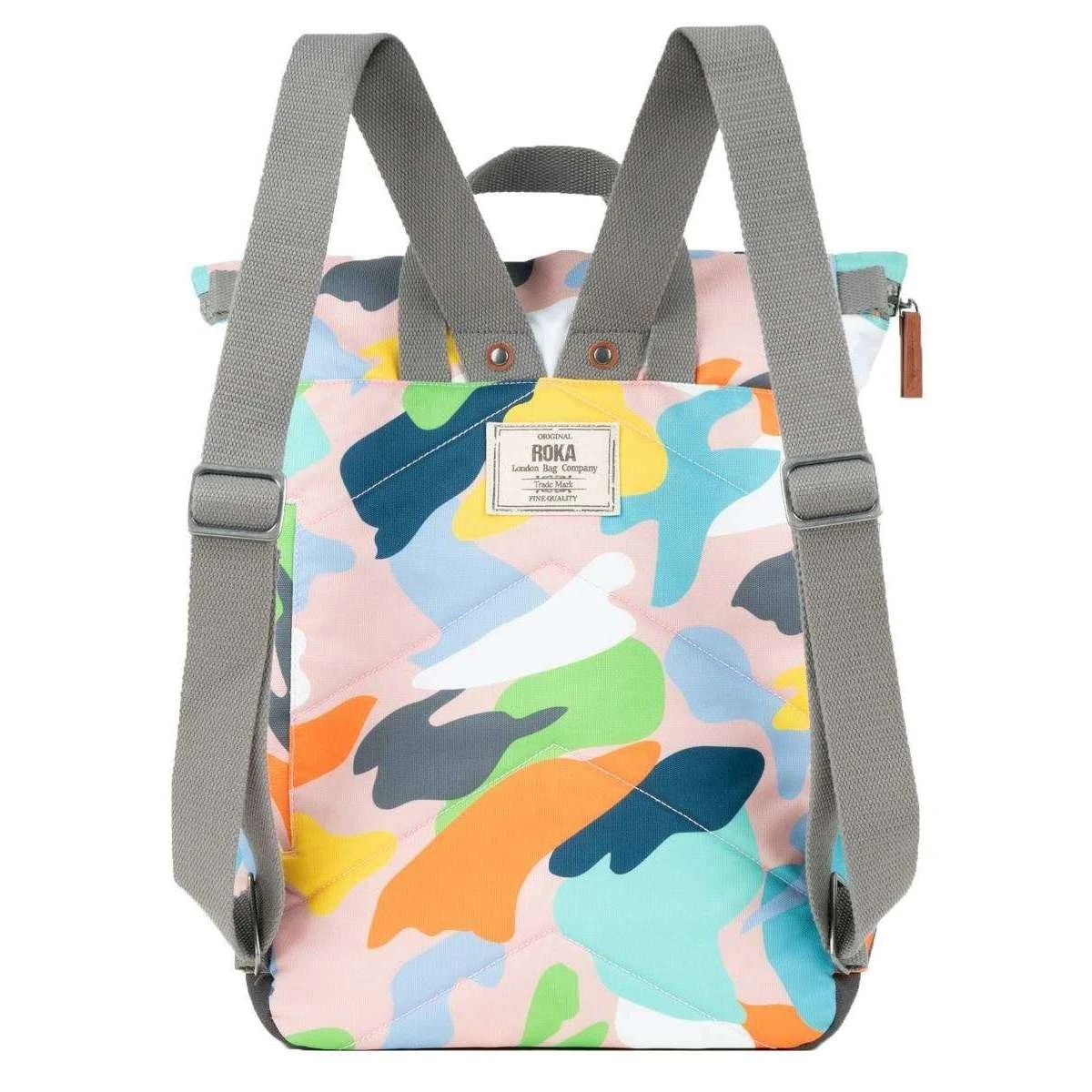 Roka Canfield B Medium Mellow Camo Sustainable Canvas Backpack - White/Blue/Orange - Image 2