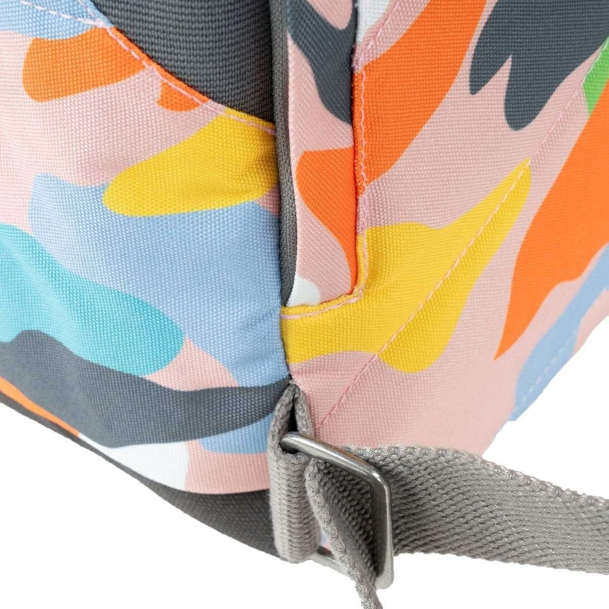 Roka Canfield B Medium Mellow Camo Sustainable Canvas Backpack - White/Blue/Orange - Image 5