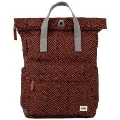Roka Canfield B Medium Snake Print Sustainable Canvas Backpack - Ginger Orange