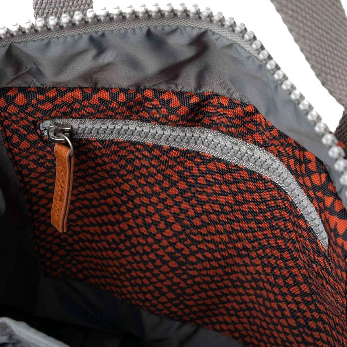 Roka Canfield B Medium Snake Print Sustainable Canvas Backpack - Ginger Orange - Image 3