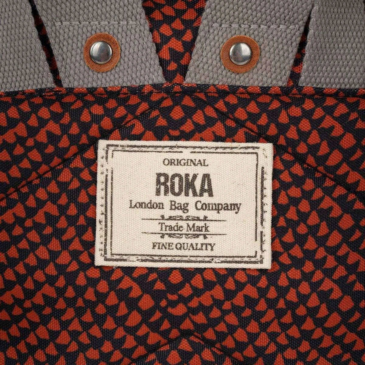 Roka Canfield B Medium Snake Print Sustainable Canvas Backpack - Ginger Orange - Image 5