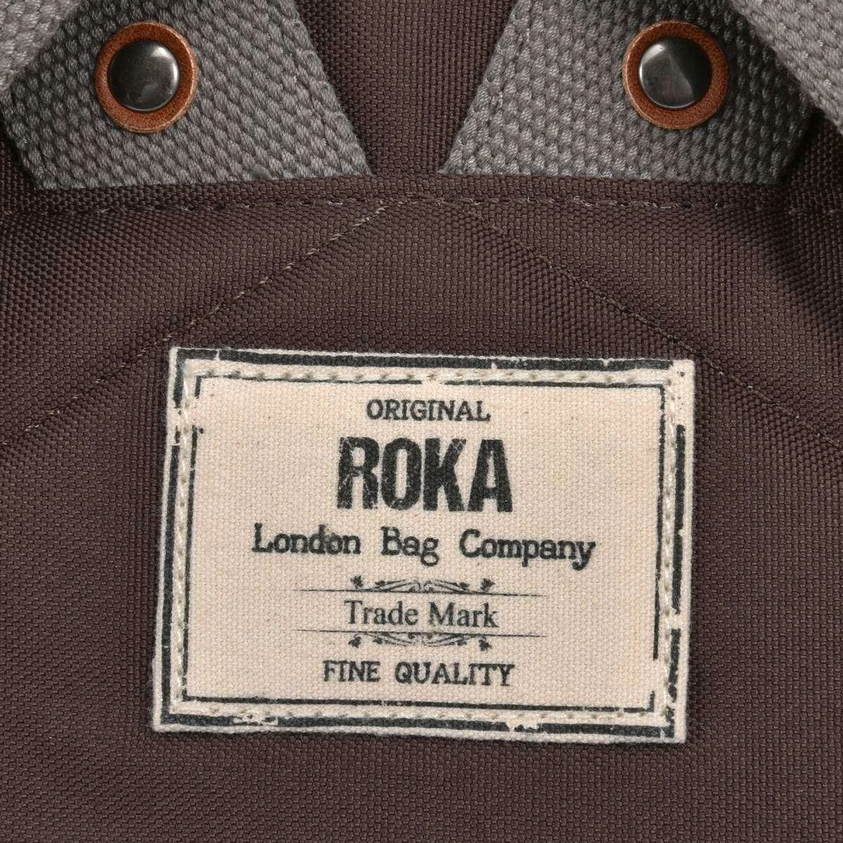 Roka Canfield B Medium Sustainable Canvas Flannel Backpack - Dark Chocolate Brown - Image 5