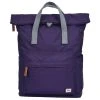 Roka Canfield B Medium Sustainable Canvas Flannel Backpack - Deep Grape Purple