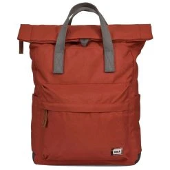 Roka Canfield B Medium Sustainable Canvas Flannel Backpack - Ginger Orange