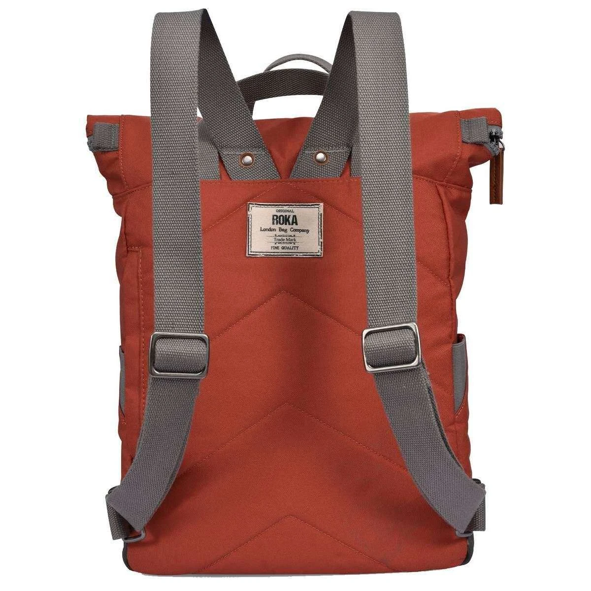 Roka Canfield B Medium Sustainable Canvas Flannel Backpack - Ginger Orange - Image 2