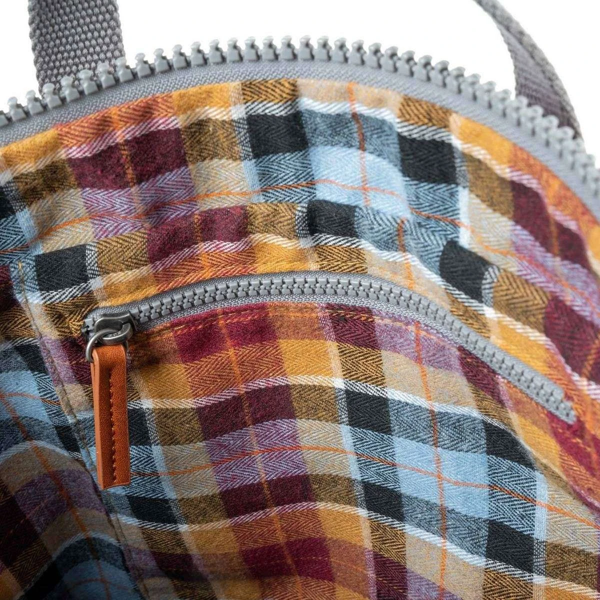 Roka Canfield B Medium Sustainable Canvas Flannel Backpack - Port Red - Image 3