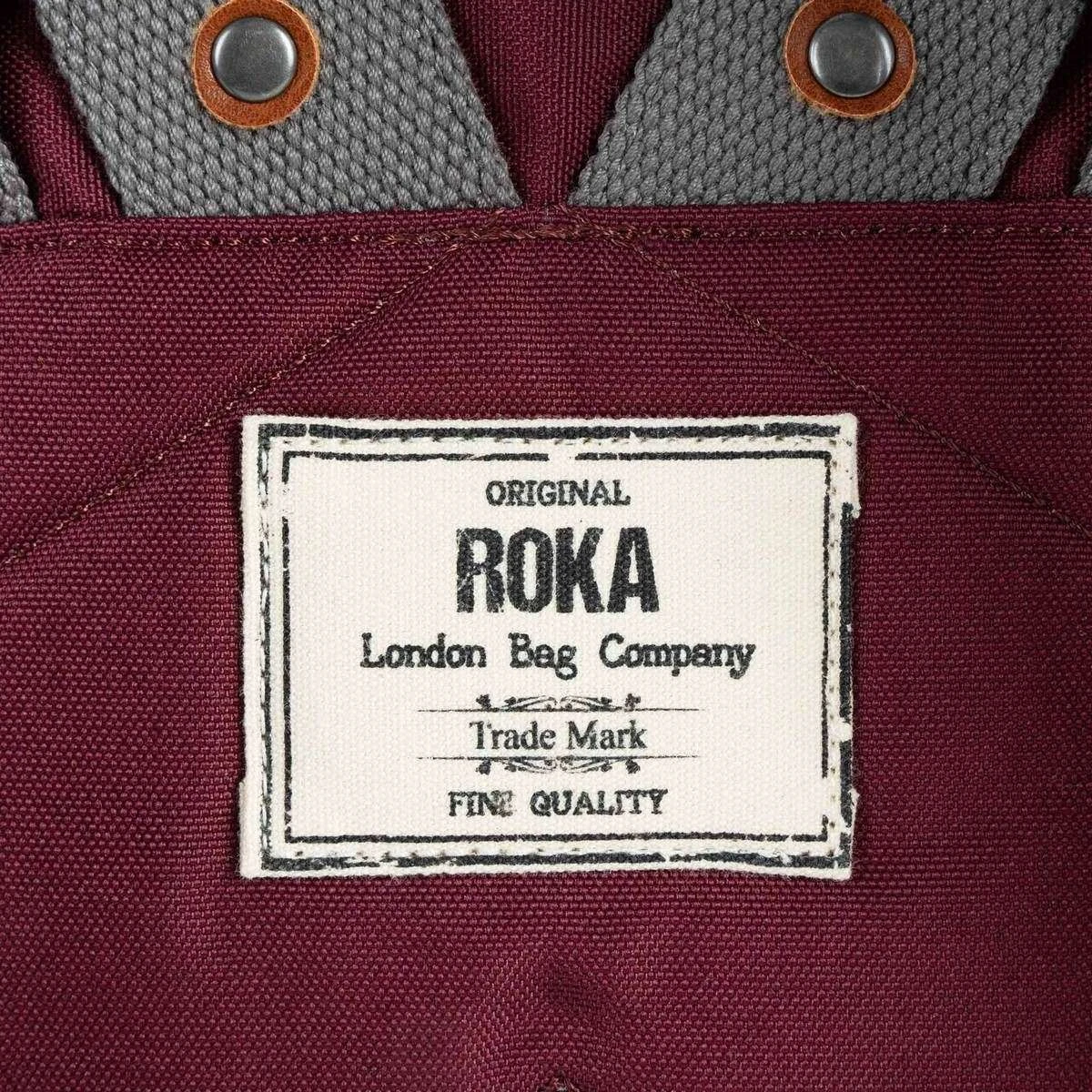 Roka Canfield B Medium Sustainable Canvas Flannel Backpack - Port Red - Image 5