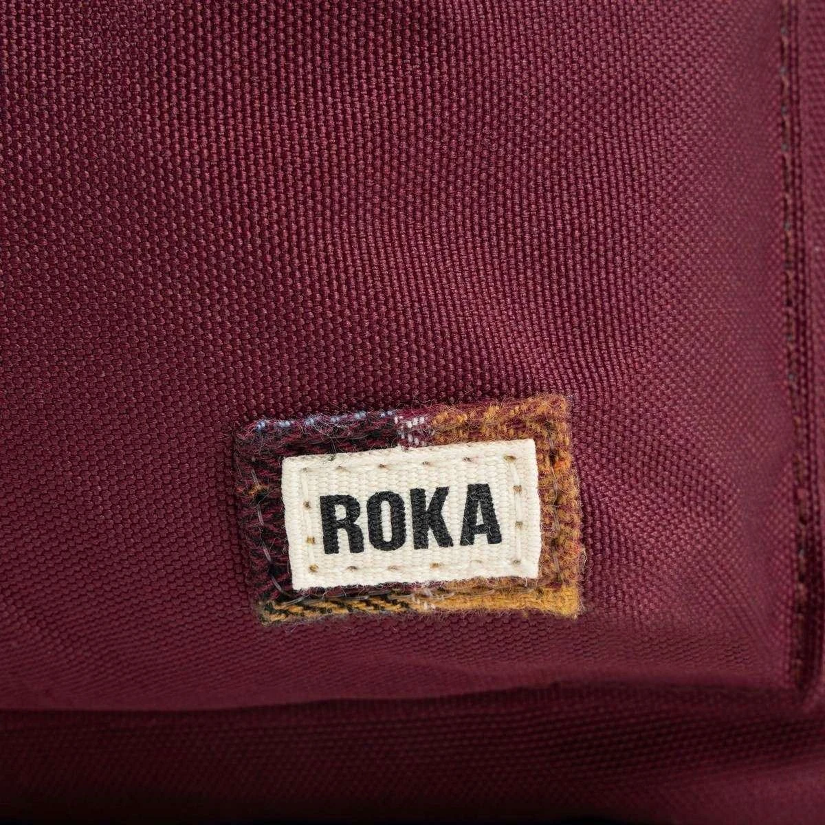 Roka Canfield B Medium Sustainable Canvas Flannel Backpack - Port Red - Image 6