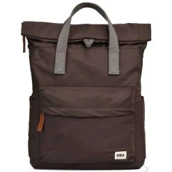 Roka Canfield B Medium Sustainable Nylon Backpack - Dark Chocolate Brown
