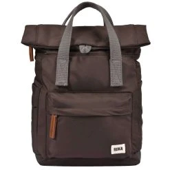 Roka Canfield B Small Sustainable Nylon Backpack - Dark Chocolate Brown