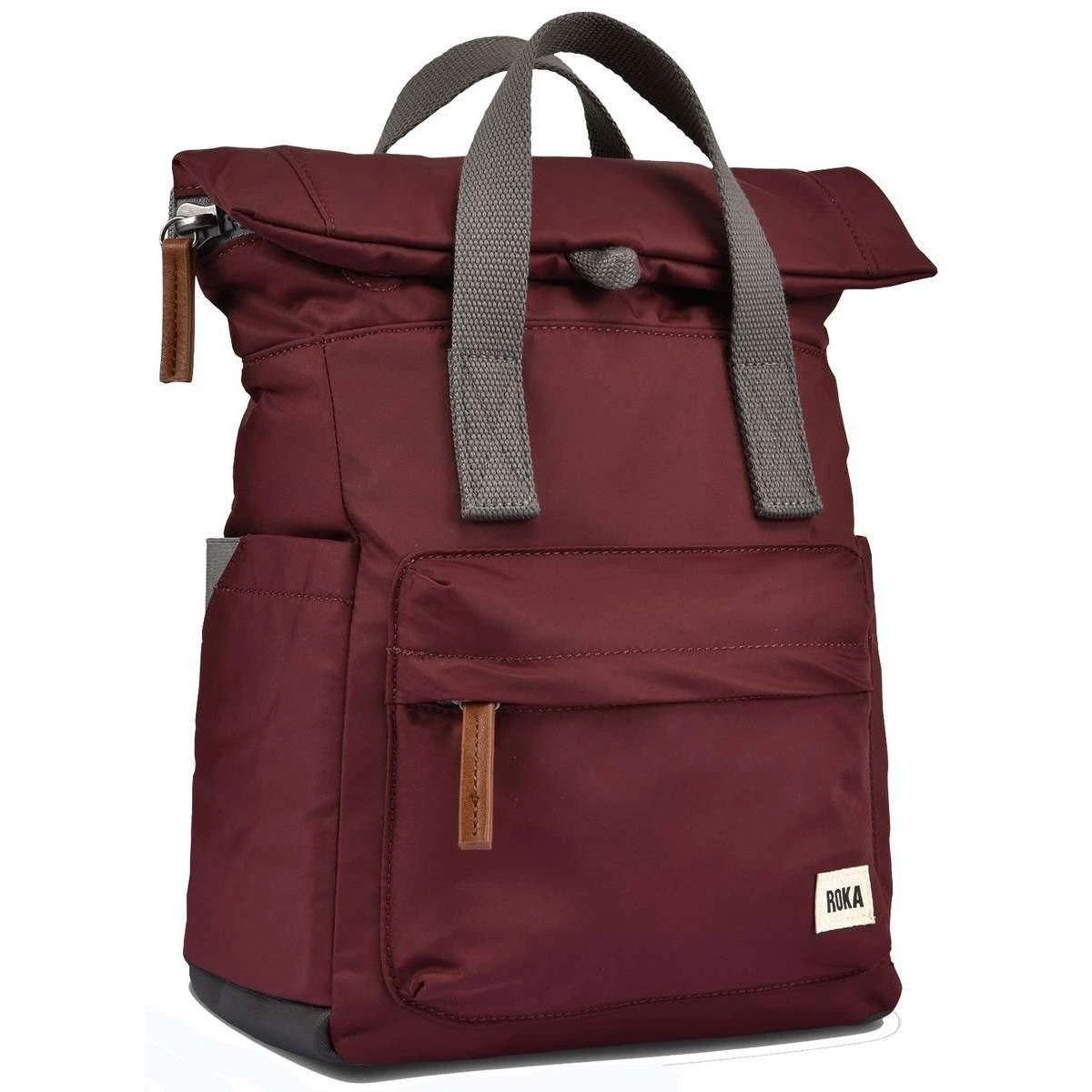 Roka Canfield B Small Sustainable Nylon Backpack - Port Red - Image 4