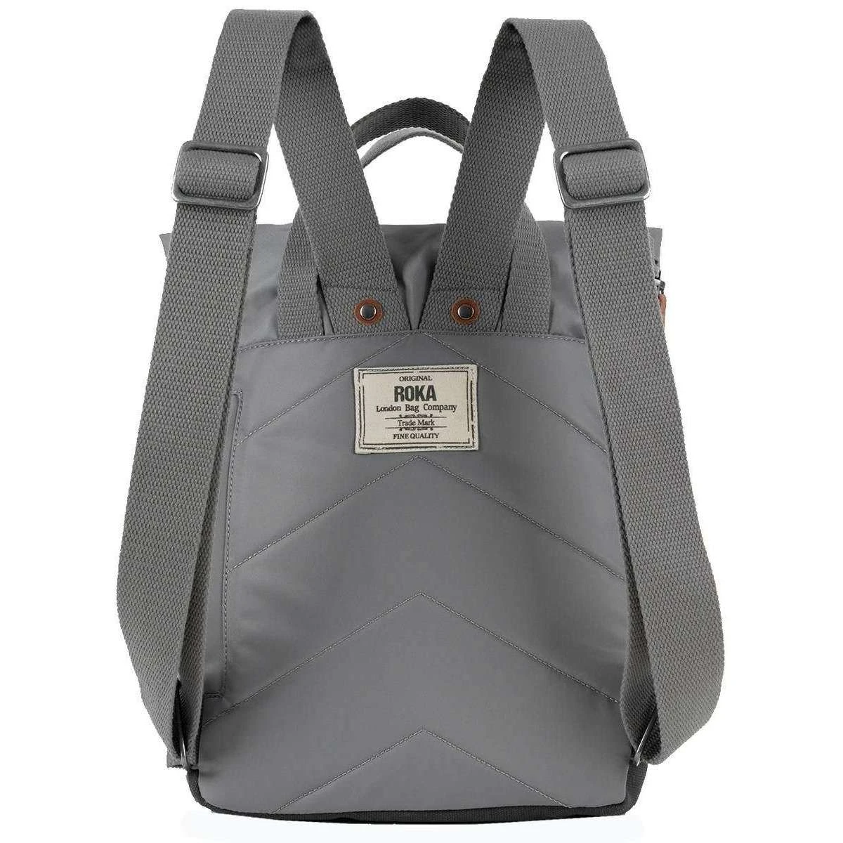 Roka Canfield B Small Sustainable Nylon Backpack - Stormy Grey - Image 2