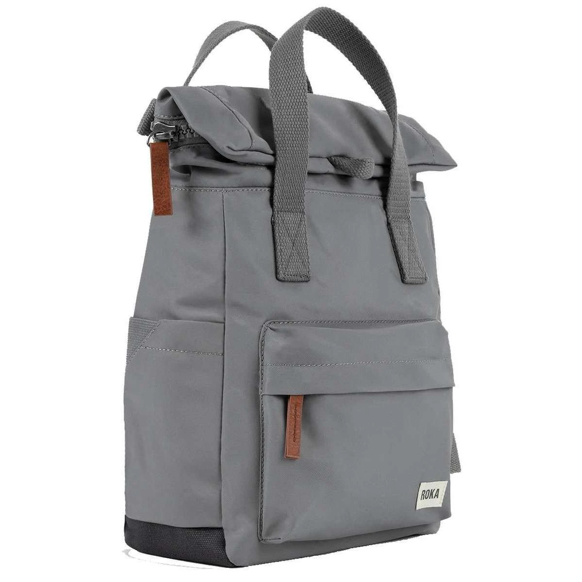 Roka Canfield B Small Sustainable Nylon Backpack - Stormy Grey - Image 4