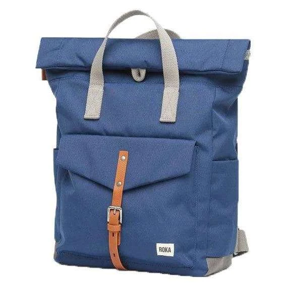 Roka Canfield C Medium Sustainable Canvas Backpack - Mineral Blue - Image 3