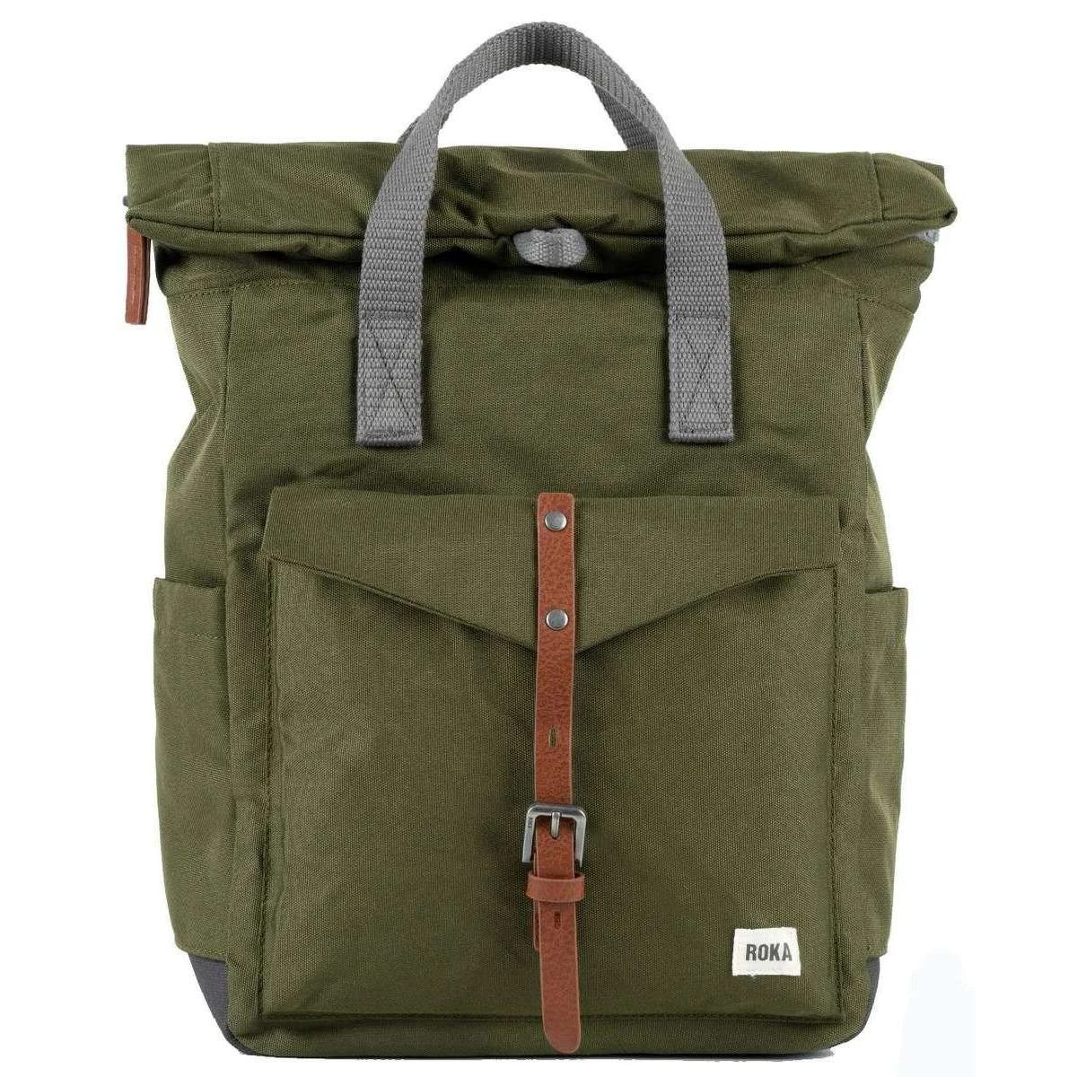 Roka Canfield C Medium Sustainable Canvas Backpack - Moss Green