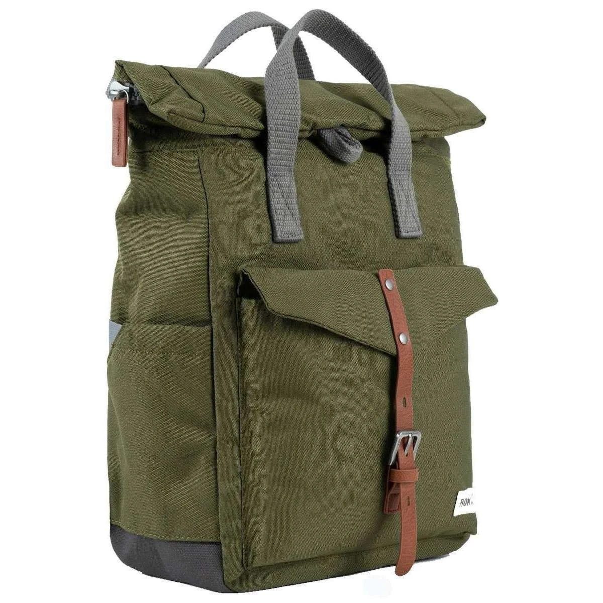 Roka Canfield C Medium Sustainable Canvas Backpack - Moss Green - Image 4