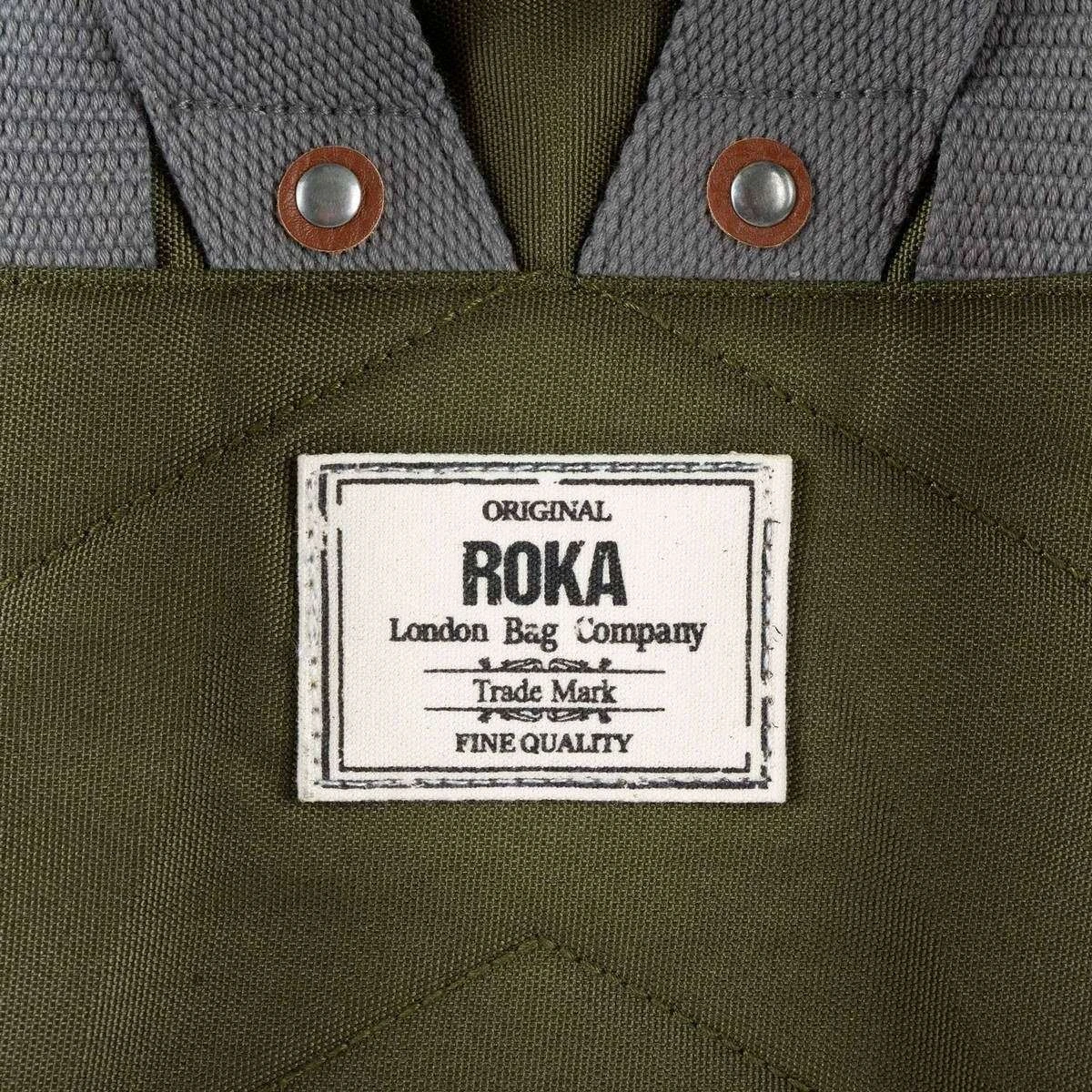 Roka Canfield C Medium Sustainable Canvas Backpack - Moss Green - Image 5