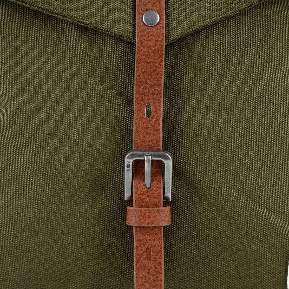 Roka Canfield C Medium Sustainable Canvas Backpack - Moss Green - Image 6