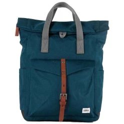 Roka Canfield C Medium Sustainable Canvas Backpack - Teal Blue