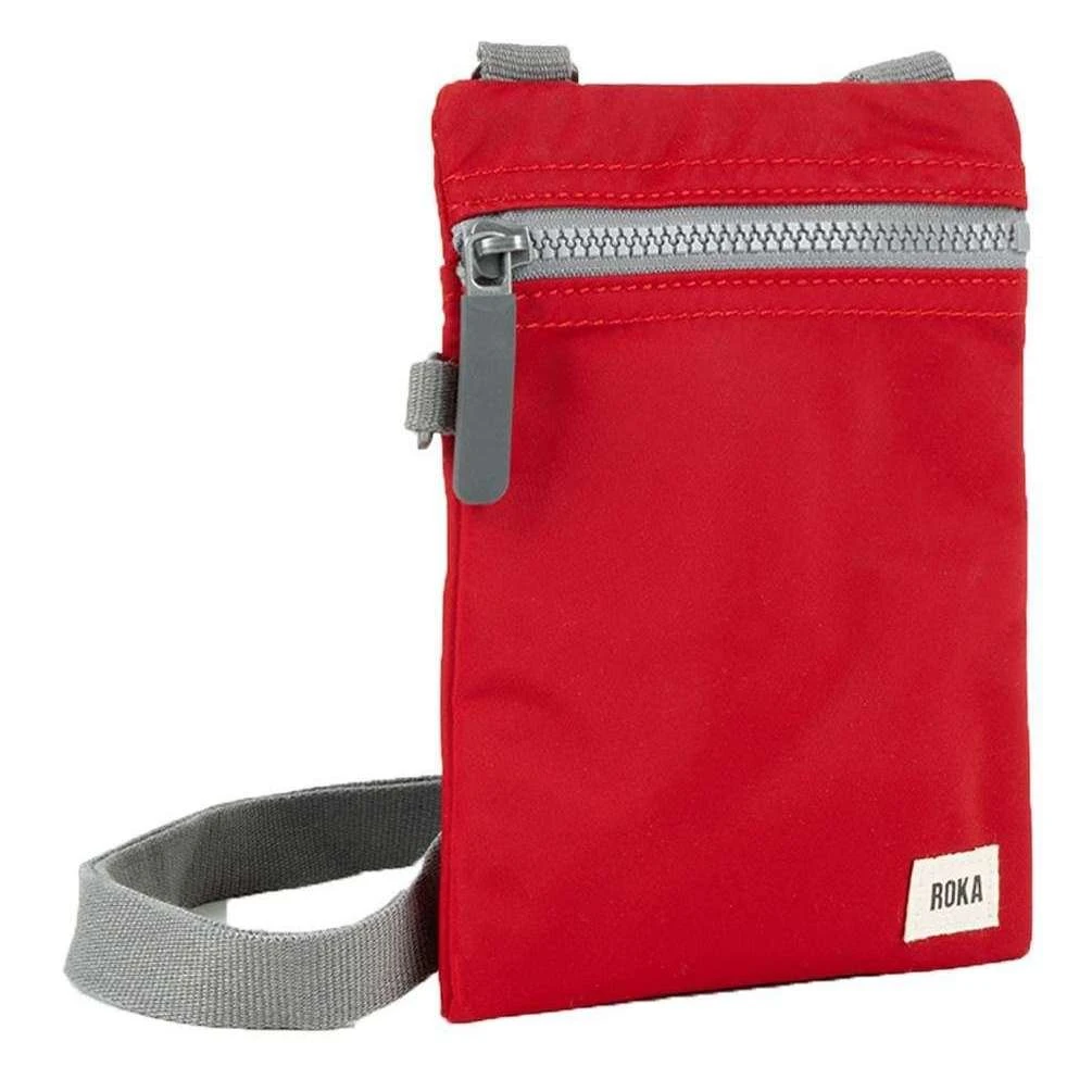 Roka Chelsea Sustainable Nylon Pocket Sling Bag - Cranberry Red - Image 3