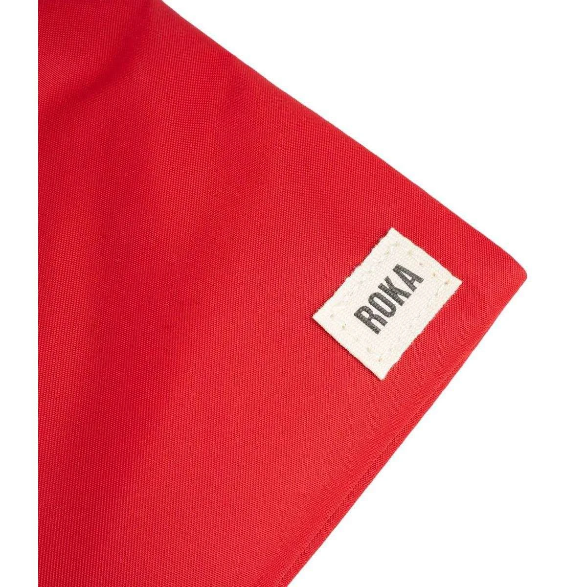 Roka Chelsea Sustainable Nylon Pocket Sling Bag - Cranberry Red - Image 6