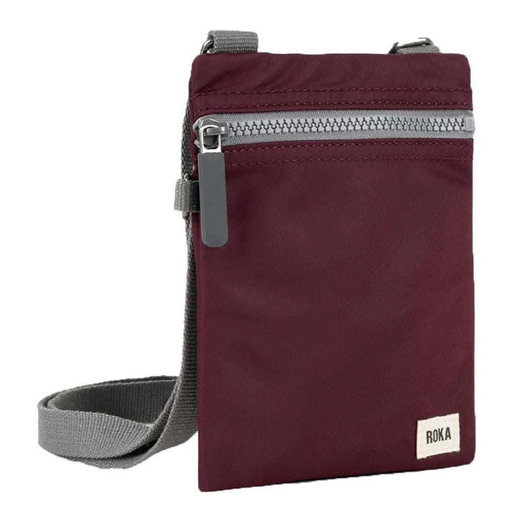 Roka Chelsea Sustainable Nylon Pocket Sling Bag - Plum Burgundy - Image 3