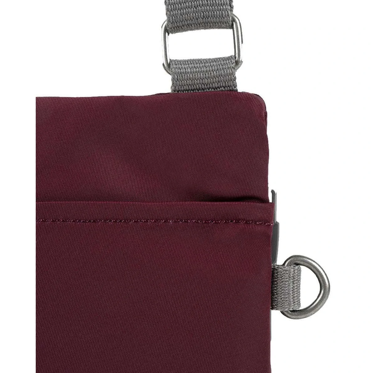 Roka Chelsea Sustainable Nylon Pocket Sling Bag - Plum Burgundy - Image 5