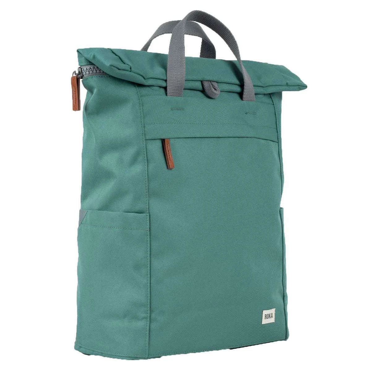 Roka Finchley A Large Sustainable Canvas Backpack - Sage Green - Image 3