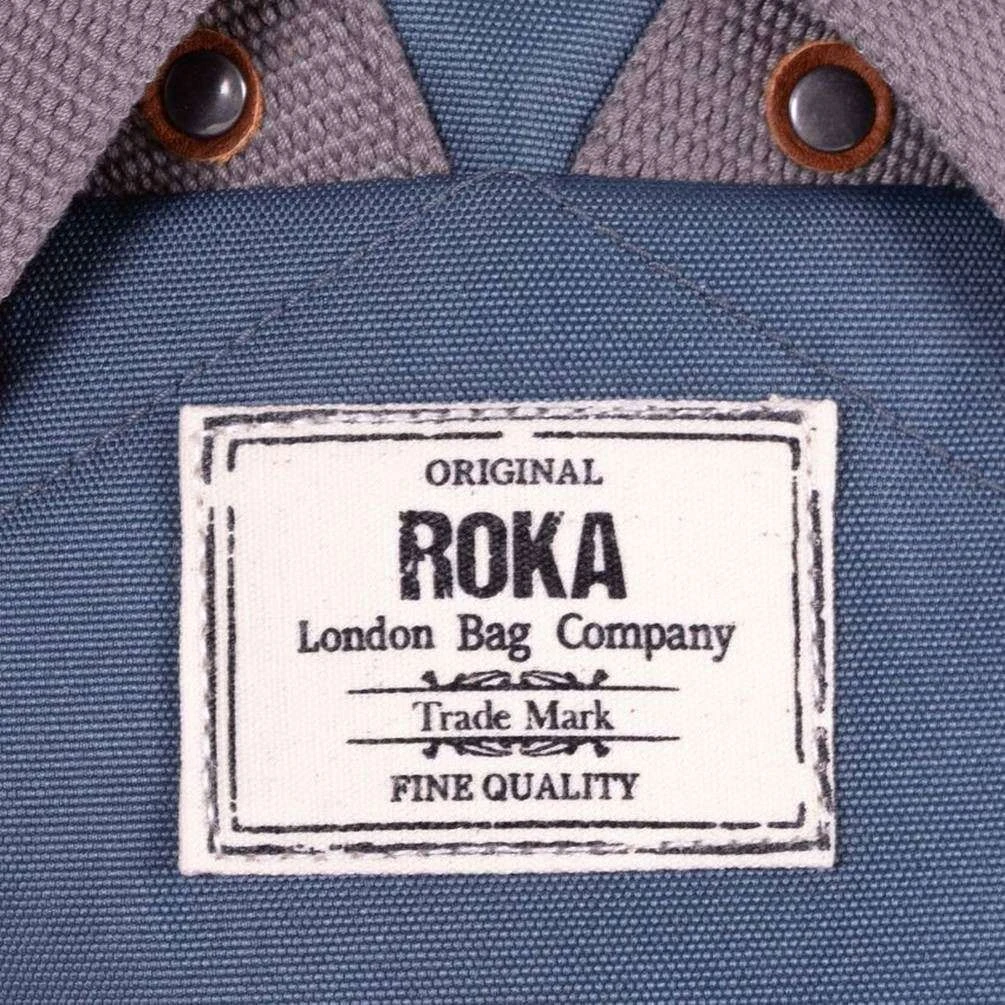 Roka Finchley A Medium Sustainable Canvas Backpack - Airforce Blue - Image 5