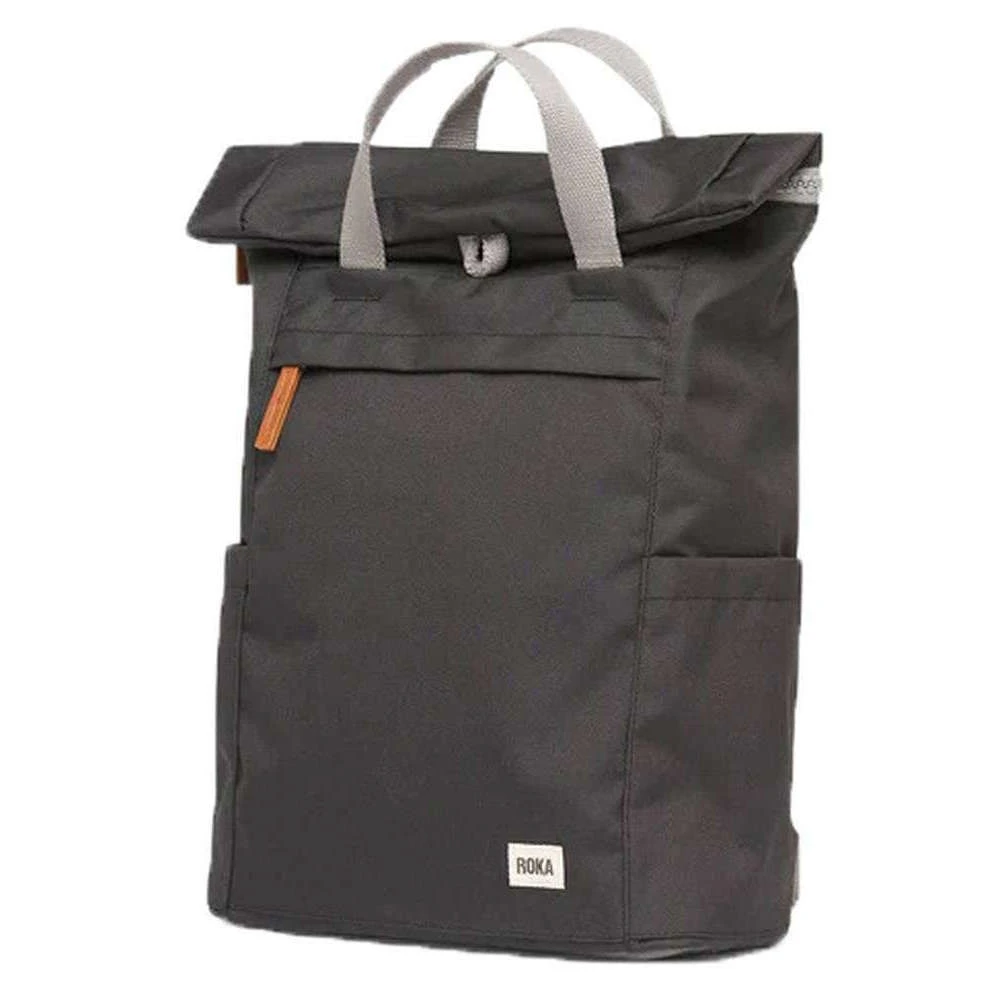 Roka Finchley A Medium Sustainable Canvas Backpack - Ash Grey - Image 3