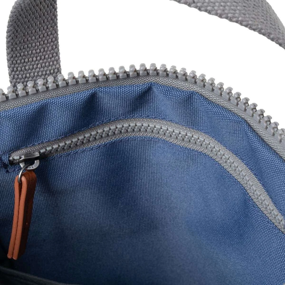 Roka Finchley A Medium Sustainable Canvas Backpack - Burnt Blue - Image 3