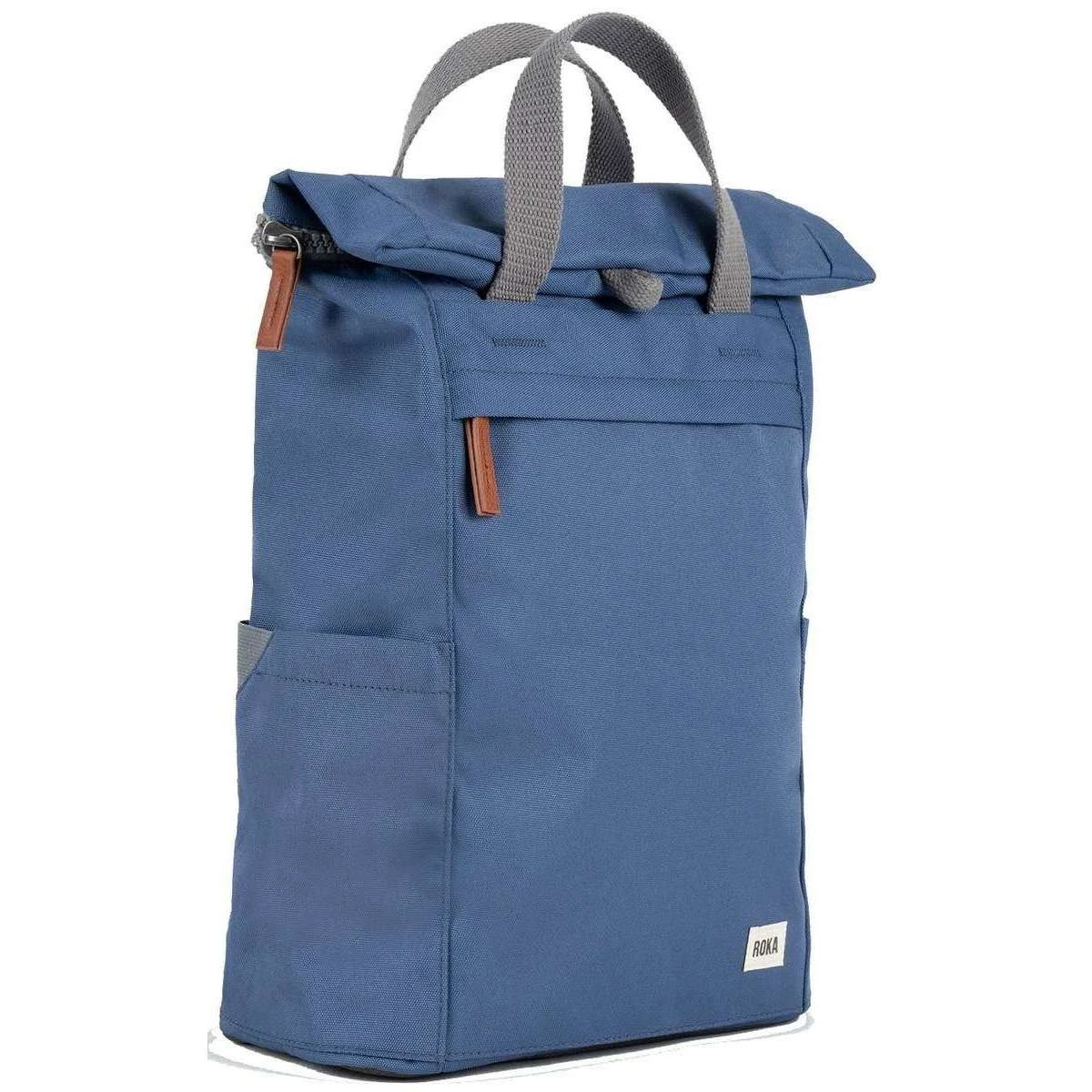 Roka Finchley A Medium Sustainable Canvas Backpack - Burnt Blue - Image 4
