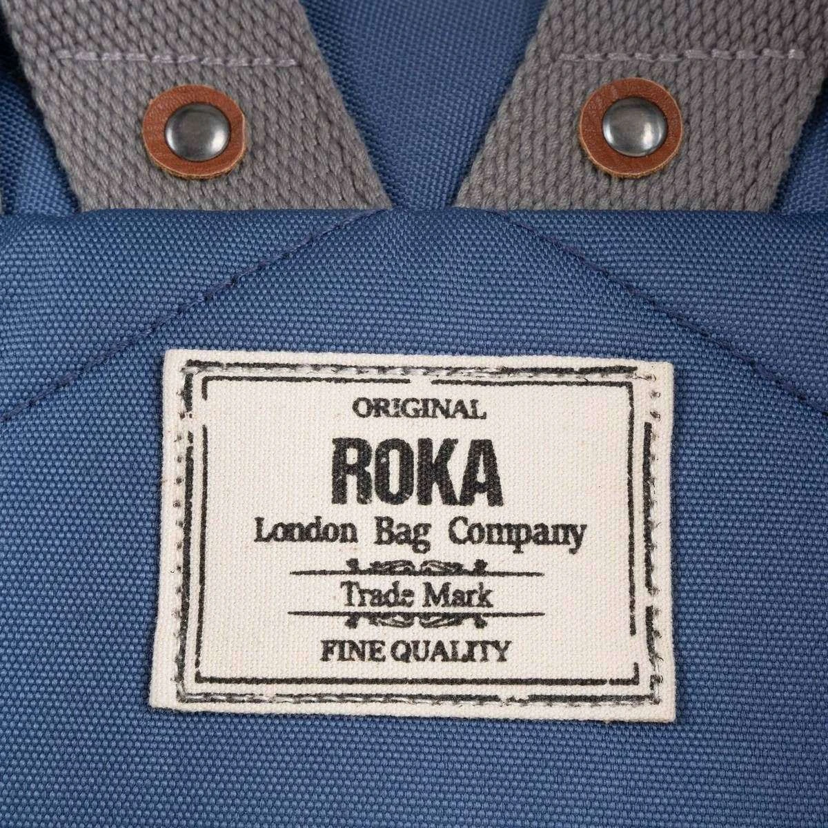 Roka Finchley A Medium Sustainable Canvas Backpack - Burnt Blue - Image 5