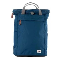 Roka Finchley A Medium Sustainable Canvas Backpack - Marine Blue