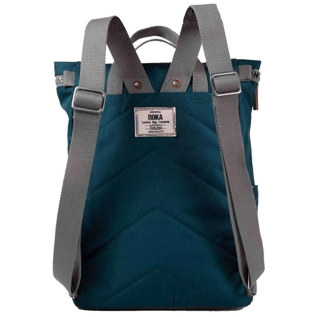 Roka Finchley A Medium Sustainable Canvas Backpack - Teal - Image 2