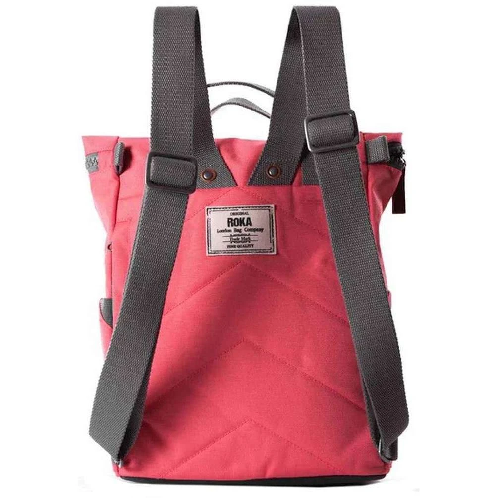 Roka Finchley A Small Sustainable Canvas Backpack - Coral Pink - Image 2