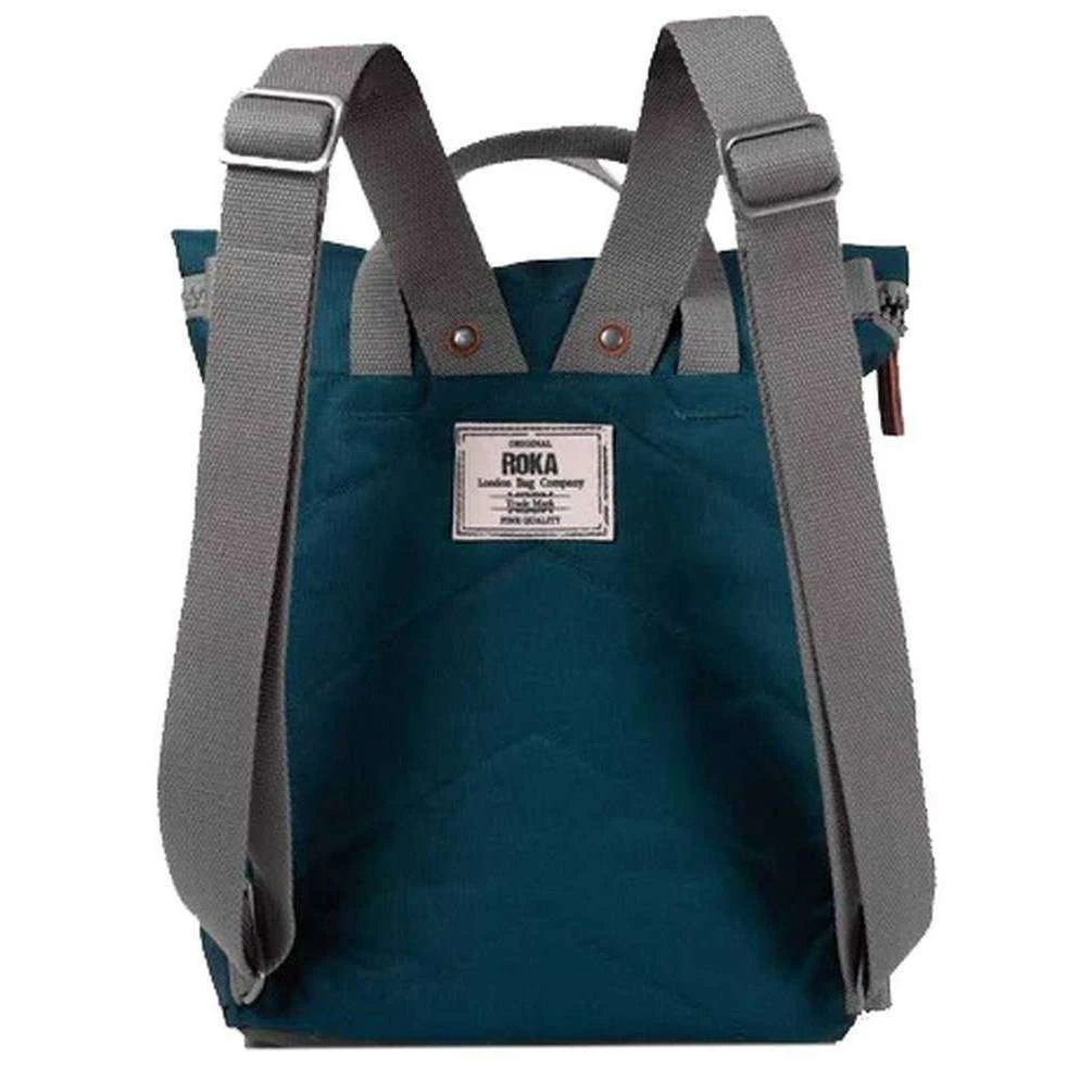 Roka Finchley A Small Sustainable Canvas Backpack - Teal - Image 2