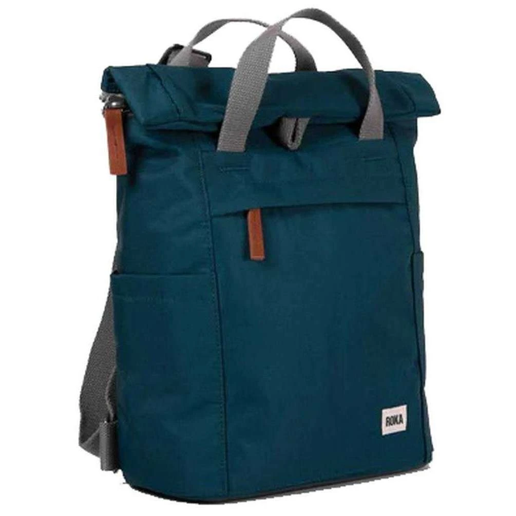 Roka Finchley A Small Sustainable Canvas Backpack - Teal - Image 3