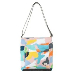 Roka Kennington B Medium Mellow Camo Sustainable Canvas Cross Body Bag - White/Blue/Orange